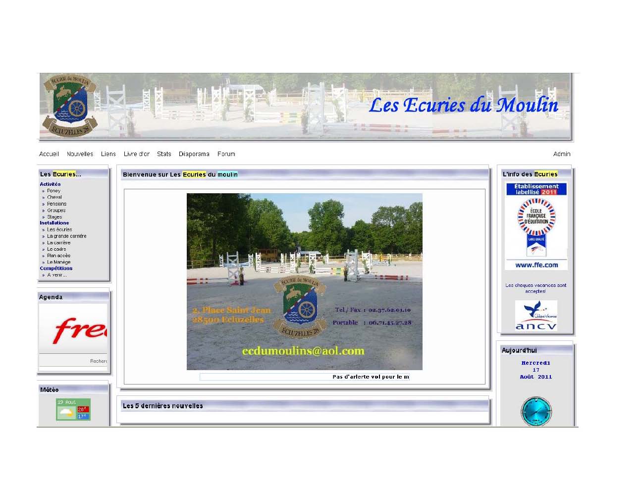  Le premier site des Ecuries sur free